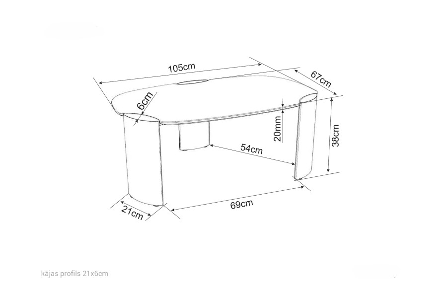 Ceramic coffee table Bergen Marble