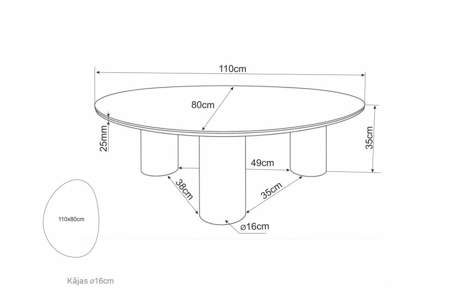 Coffee table 110x80 Ebeltoft ANTHRACITE