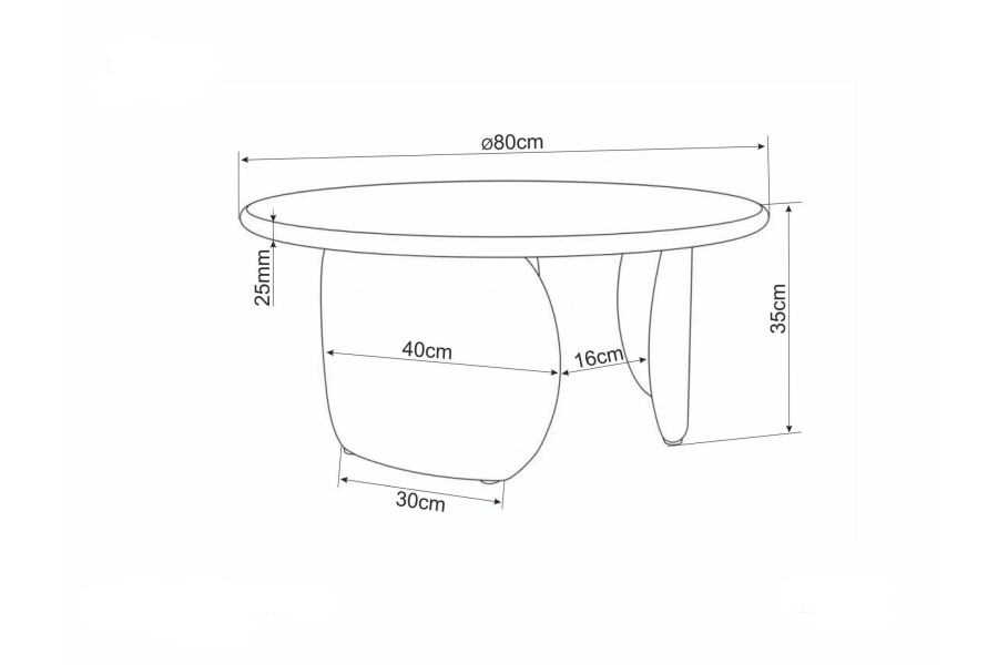 Coffee table Ø80 Hamar DARK BEIGE Coffee table Ø80 Hamar DARK BEIGE