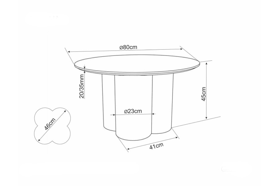 Coffee table Ø80 Røros ECRU Coffee table Ø80 Røros ECRU