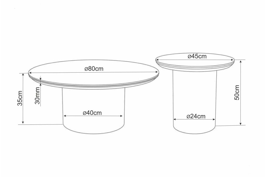 Coffee table Ø45 Skagen Mini LIGHT