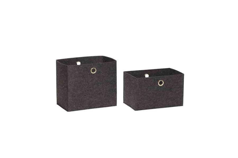 Felt Basket Square Grey (set of 2)