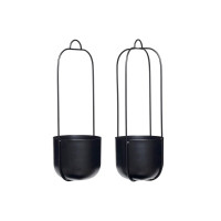 Lotus Hanging Pots Black (set of 2)