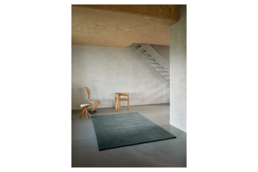 Rug Geometric Maze Moss